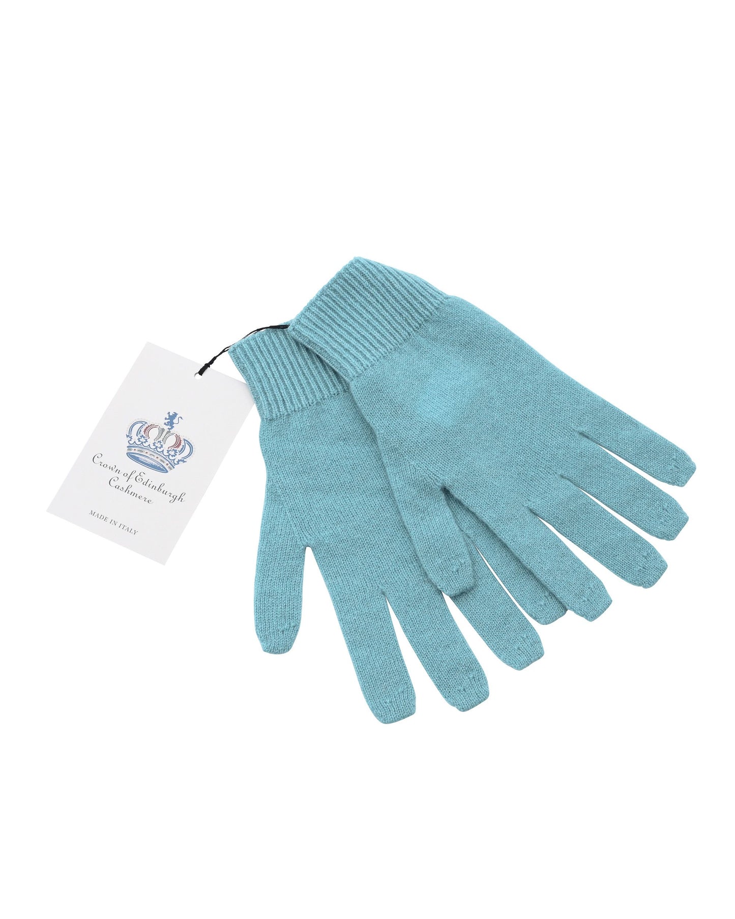 Crown of Edinburgh Cashmere Womens Short Gloves COE 001 LIGHT BLUE