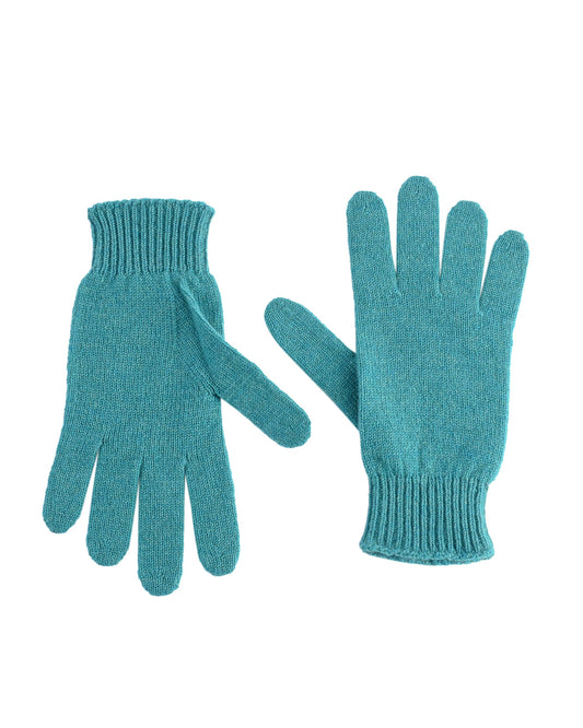 Crown of Edinburgh Cashmere Womens Short Gloves COE 001 TURQUOISE