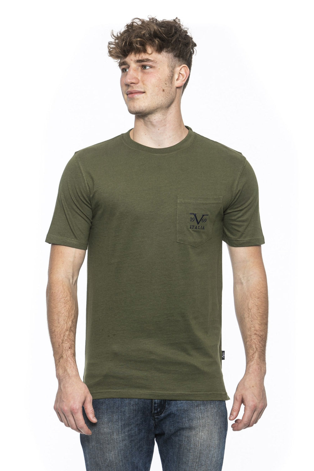 19V69 Italia Mens T-Shirt Green IVAN OLIVE