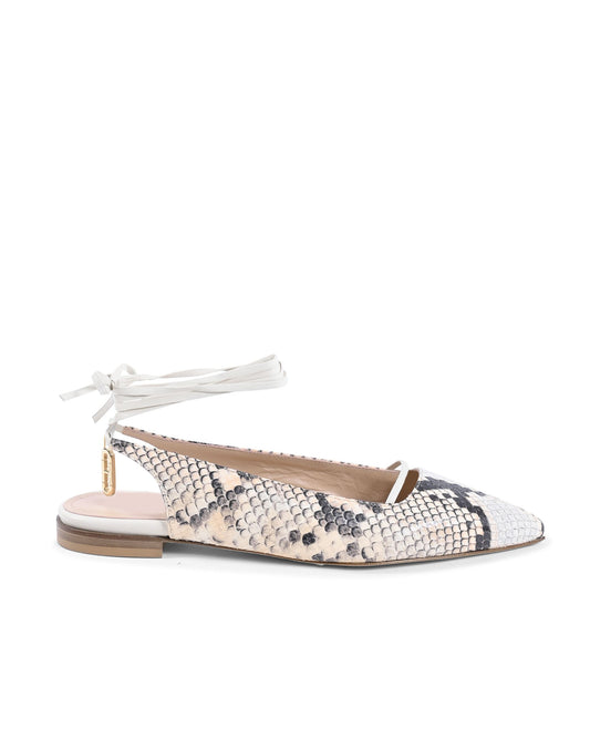 Brenda Flat Python - Black/Nude