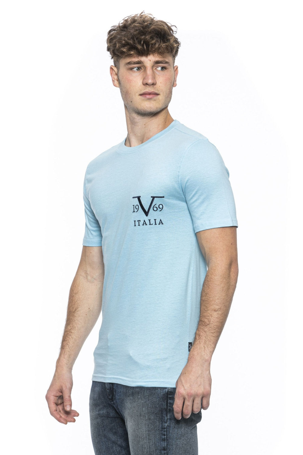 19V69 Italia Mens T-Shirt Blue TROY LIGHT BLUE