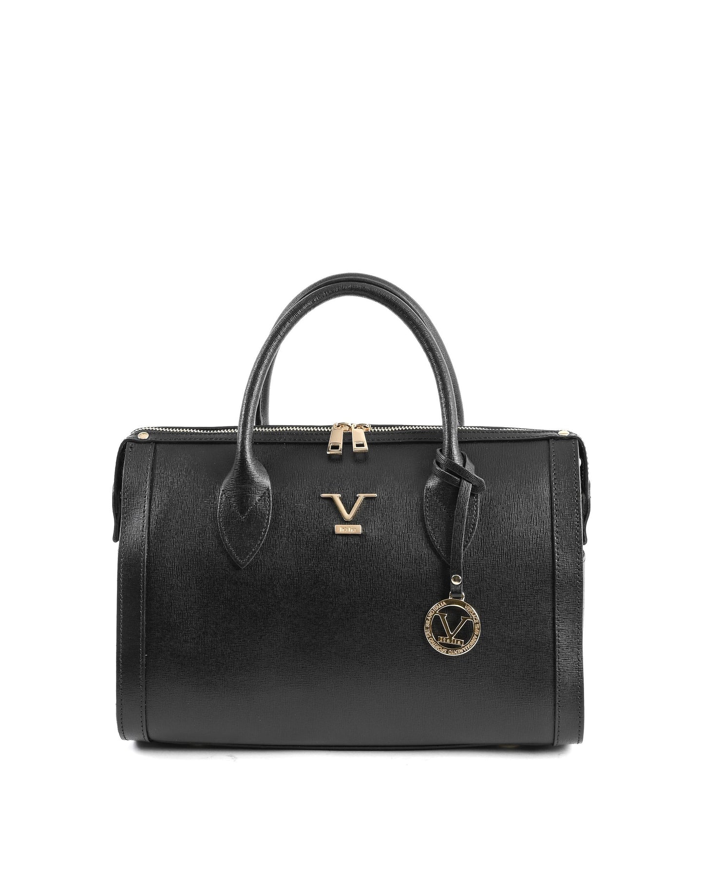 V Italia Womens Handbag Black V014-G SAFFIANO NERO