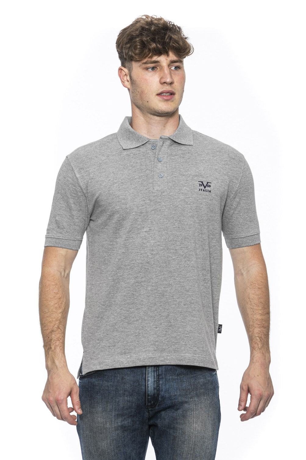 19V69 Italia Mens Polo Grey RICAMO GREY