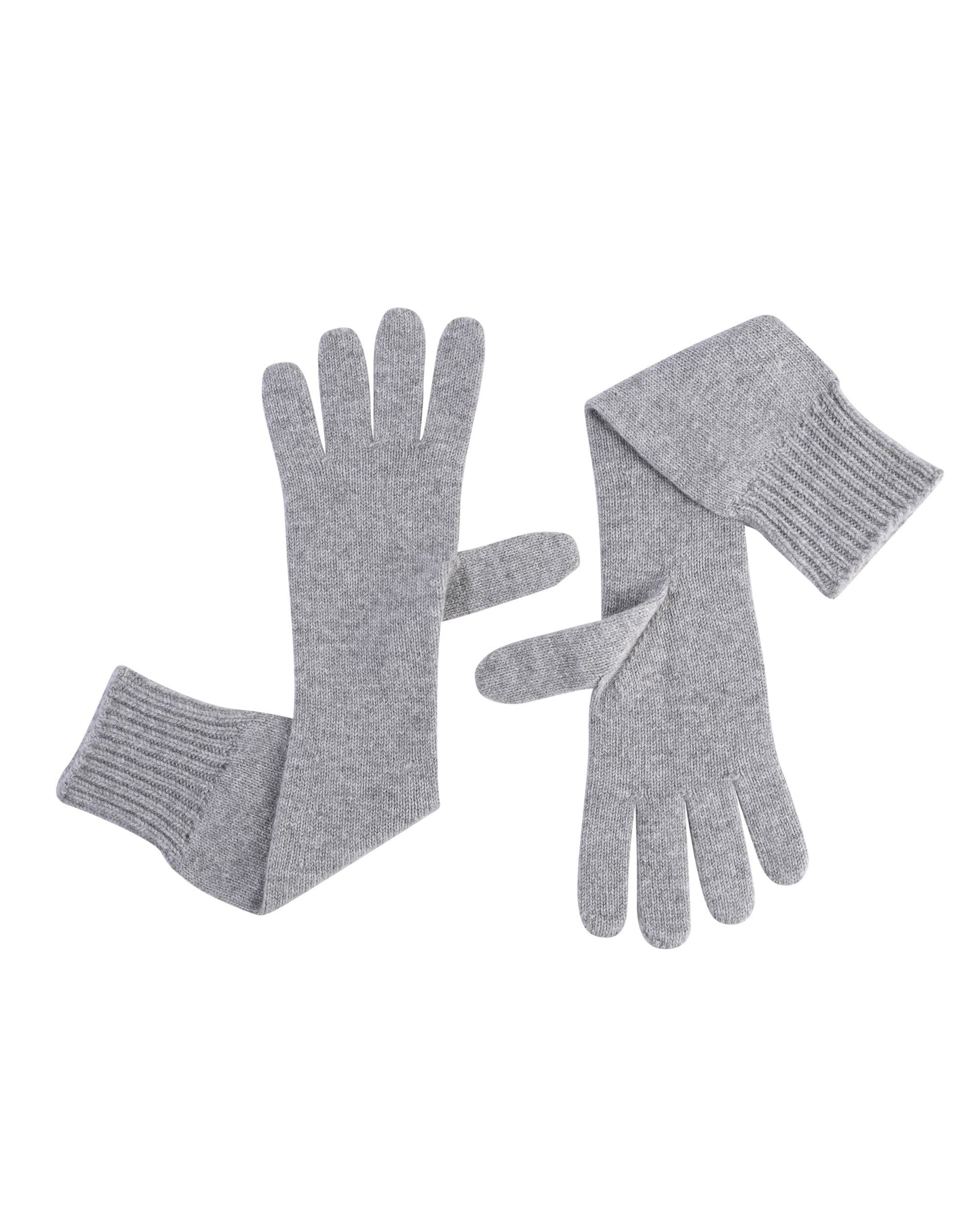 Crown of Edinburgh Cashmere Womens Long Gloves COE 002 PEARL GREY