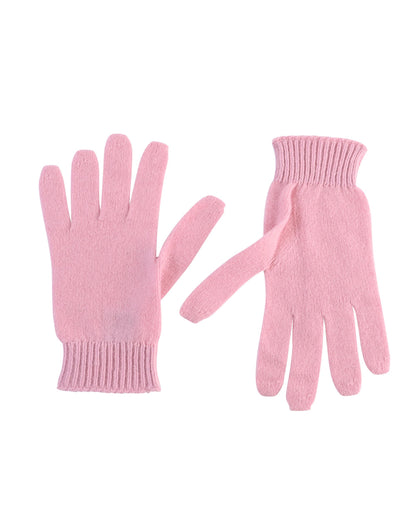 Crown of Edinburgh Cashmere Womens Short Gloves COE 001 BABY PINK