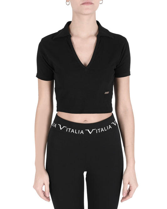 19V69 Italia Womens Crop Top CLOE BLACK