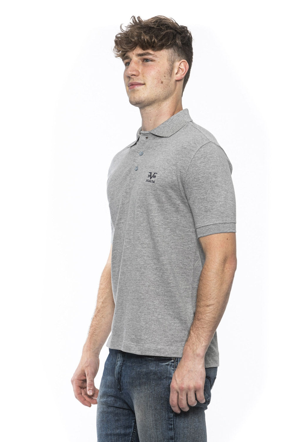 19V69 Italia Mens Polo Grey RICAMO GREY